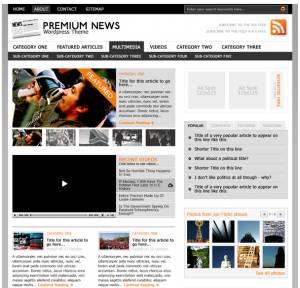 Макет сайта Premium News